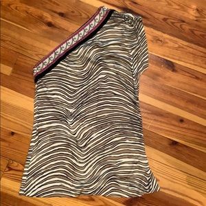 Trina Turk animal print one-shouldered tank